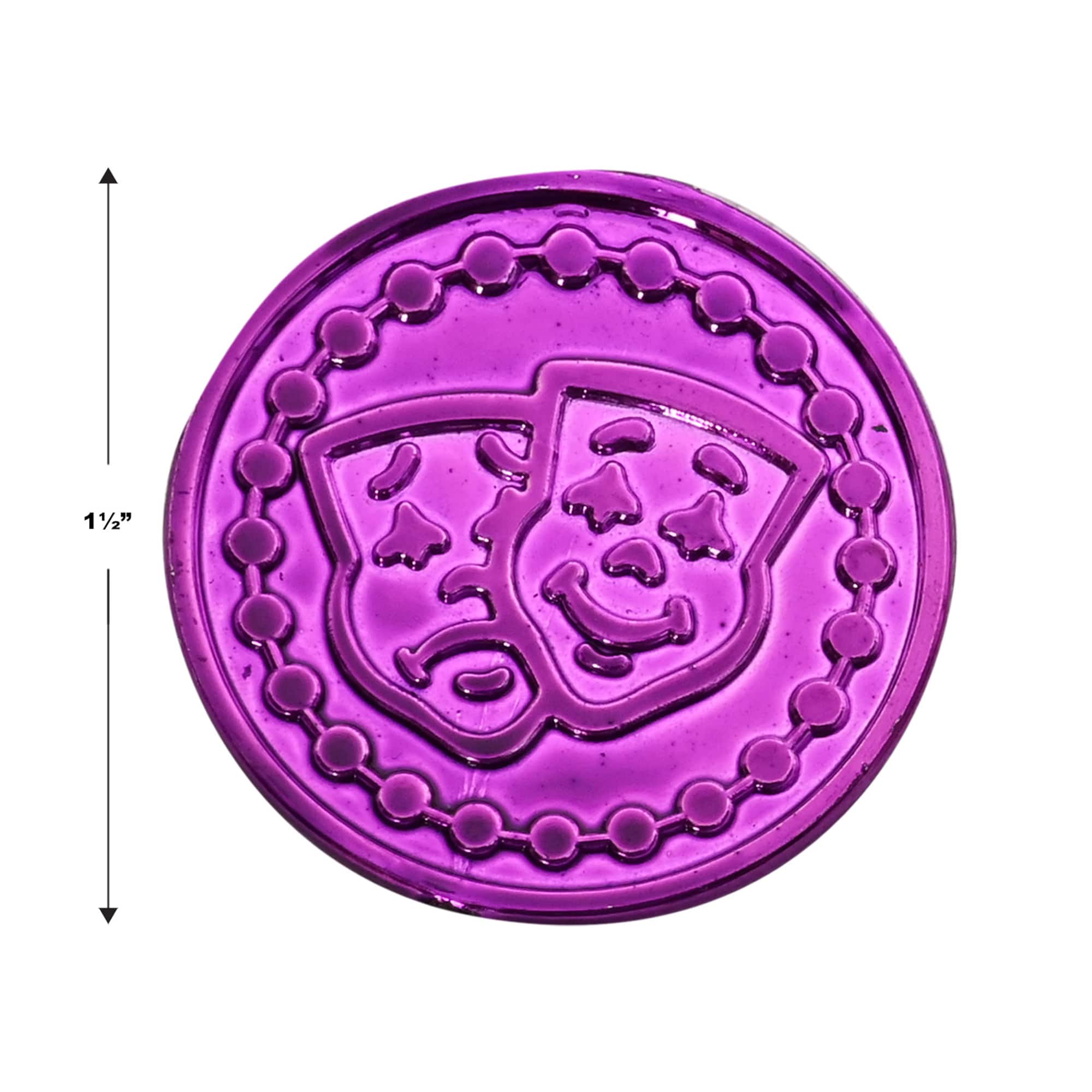 Beistle 1.5" Mardi Gras Assorted Plastic Coins, 100ct.